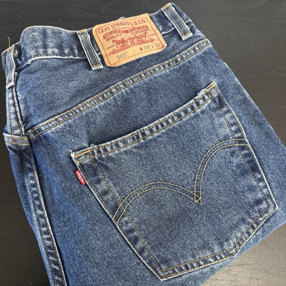 Vintage Levis 505 Men 38x32 Fits 35x32.5 Red Tab Regular 100% Cotton Y2K